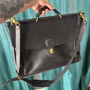 Coach Black Leather Beekman Briefcase - 5266 Style - Coach Briefcase- Vintage